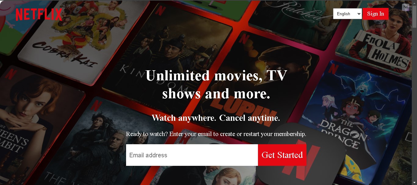 Netflix Website Clone Image