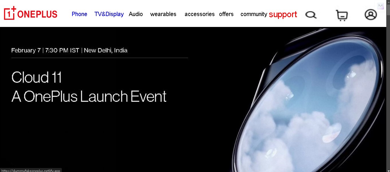 OnePlus Website Clone Image